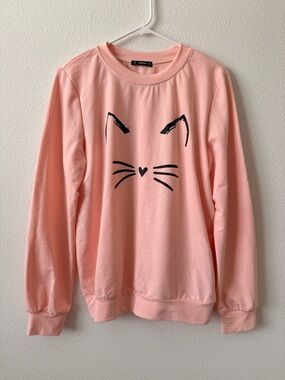 SHEIN Peach Crewneck Sweatshirt